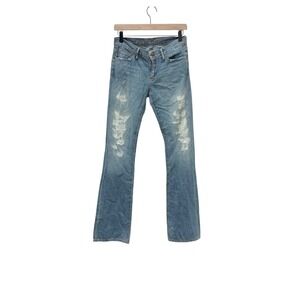 GOLDNSIGN Passion Women's Distressed Light Wash Bootcut Jeans Size‎ 25